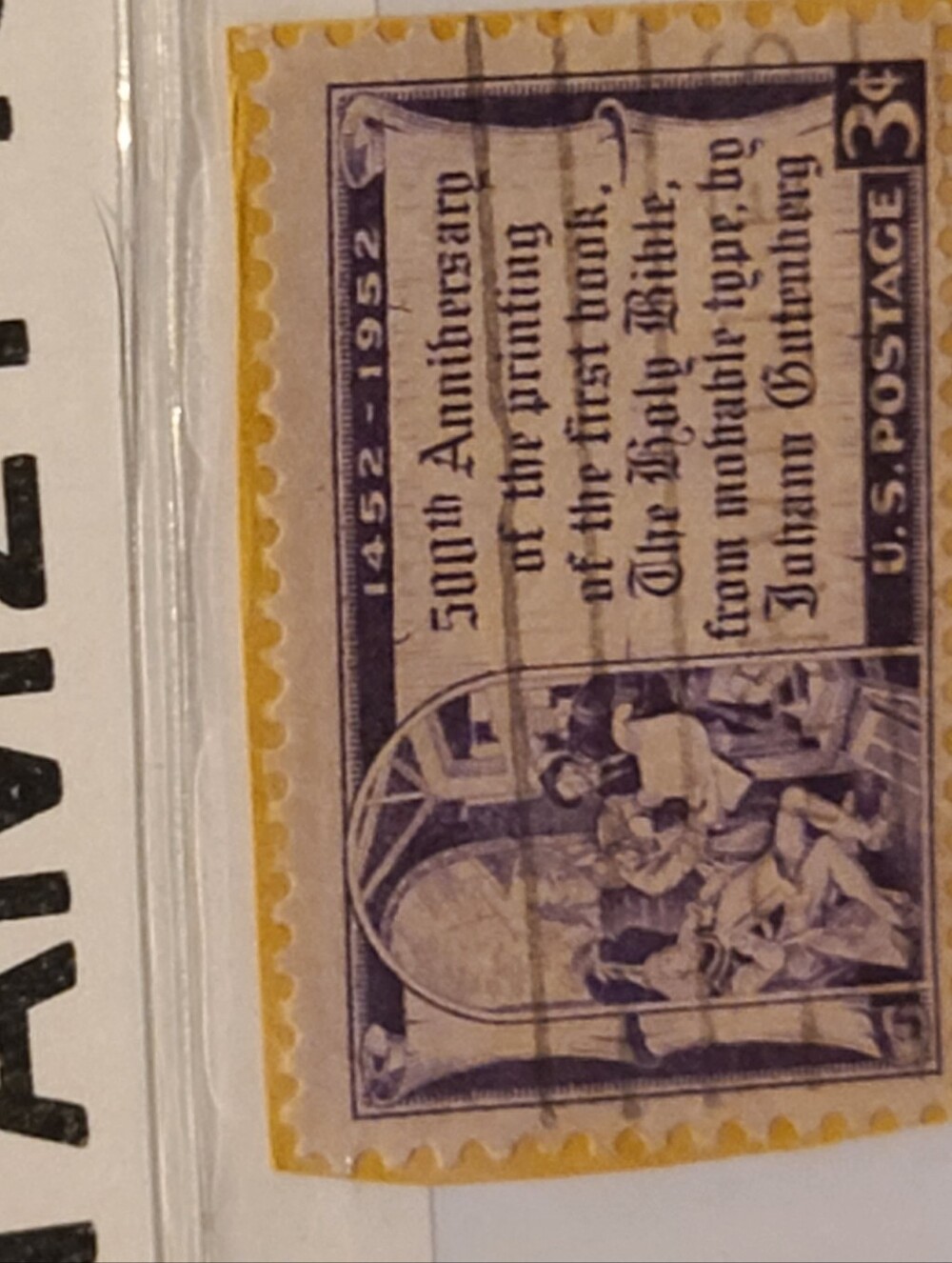 Estate Purple and Cream 500th Anniversary Stamp - Picture 7 of 7